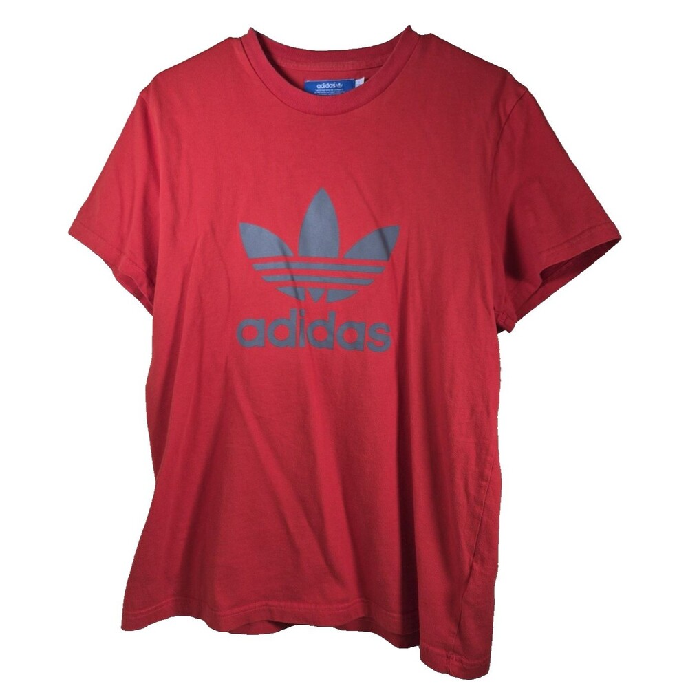 Adidas Originals Men’s T-Shirt Medium Red Short Sleeve Black Trefoil Logo M